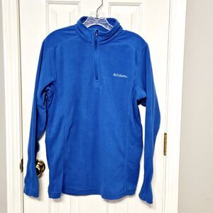 Mens Columbia Sportswear  Blue 1/4 Zip Pullover Light Fleece material size Small